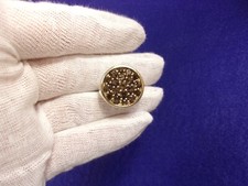 REMARKABLE LADY'S STERLING SILVER GOLD VERMEIL SMOKY QUARTZ "DISK" GEMSTONE RING