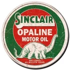 Sinclair Opaline Motor Oil Mellowed 80 Million Years Vintage Round Sign