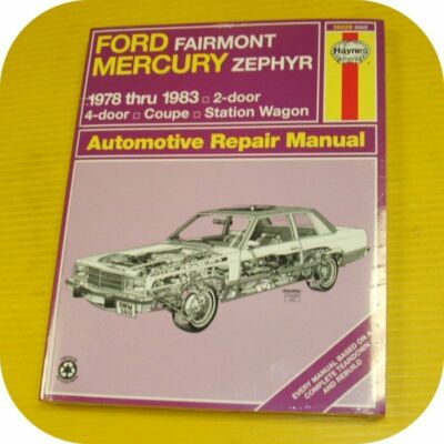 Repair Manual Book Ford Fairmont Mercury Zephyr 78-83 | eBay