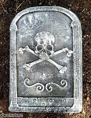 Halloween Tombstone mold  concrete plaster casting mould 15'' x 9'' x 1.5''