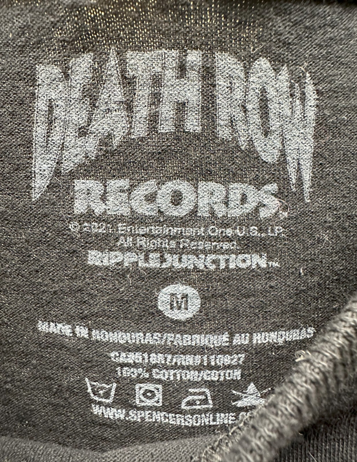 FILA T shirt nera a maniche corte Spencers Death Row Records scheletro taglia media nuova