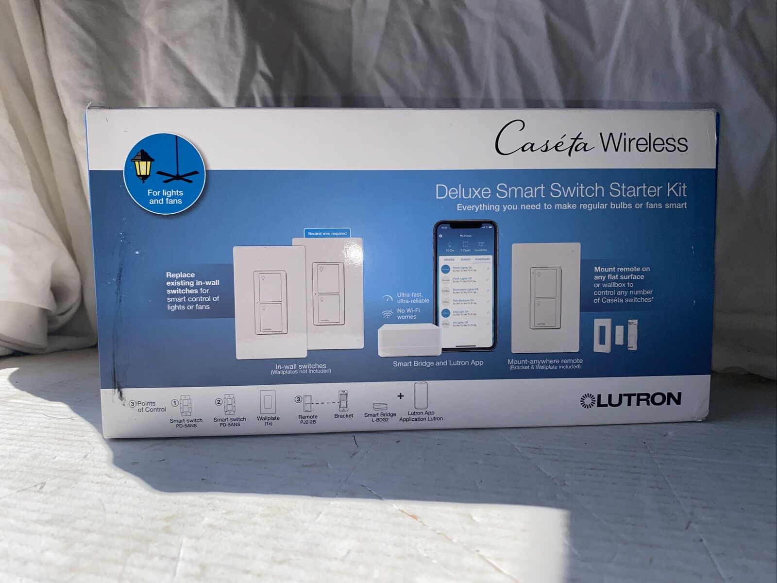 Lutron Caseta Deluxe Smart Switch Kit | Works With Alexa Apple 