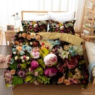 3D Floral Flant Pattern Black Quilt Cover Set Duvet Cover Bedding Pillowcases