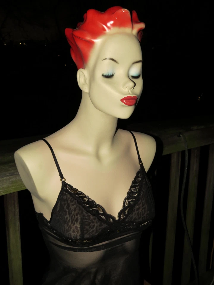 VICTORIAS SECRET Dominatrix NEGRO VER A TRAVÉS Peluches Vestido Boostier Mujer Talla XS Foto 4 de 4