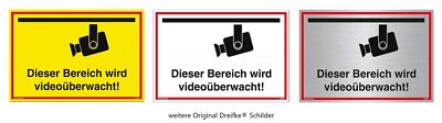 Alu-Schild „Dieser Bereich Wird Videoüberwacht!“ | 30x20 Cm, Wetterfest Mit UV-Schutz | Für Zaun, Wand & Garage – Made In Germany