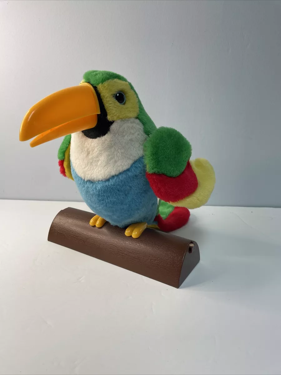 Playmaker Toys Talking Parrot On Perch Plush Stuffed Animal WORKS