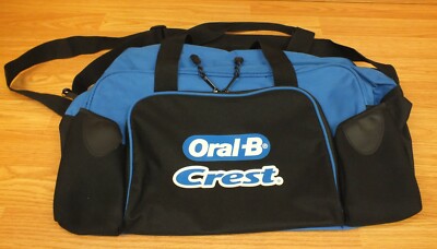 Genuine Crest Oral B Black & Blue Collectible Travel Tote Duffel Bag **READ**