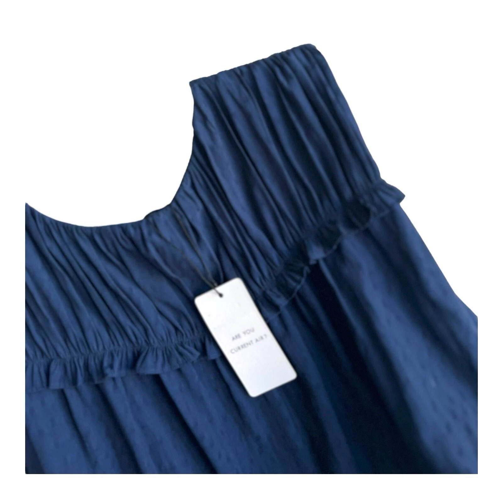 PALM ANGELS Mini abito nuovo con etichette Current Air Los Angeles blu a strati fronda palma volant plissettato med