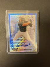 2020 Leaf Metal 1990 Jasson Dominguez Blue Wave Prismatic Auto 12/20 Yankees