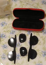 clip on shades, sunglasses in Target Optical hard case