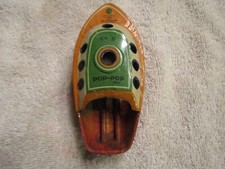 Vintage C.K. Toys Pop-Pop Boat Metal Tin Toy No. D Candle Boat Japan England USA