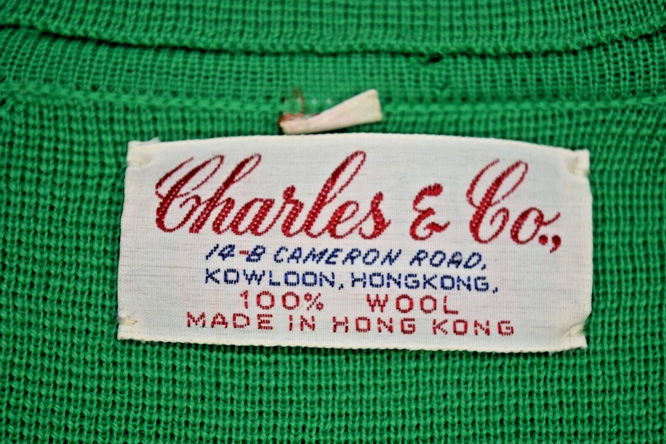 Vintage Cardigan Sweater Size S/M 60s Charles Co Lime Green Colorful Fruit Wool - Image 2 of 4