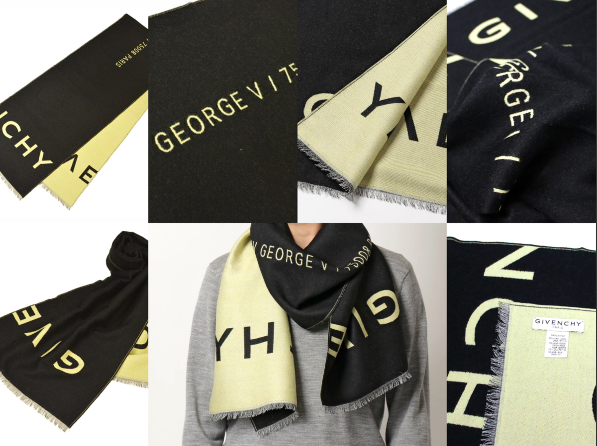 GIVENCHY Unisex Wool Silk 4G Logo Scarf Schal Mufflers Stola Tuch