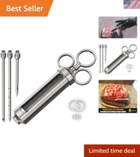Stainless Steel Meat Injector - Ultimate Basting Syringe for Perfect Marinades