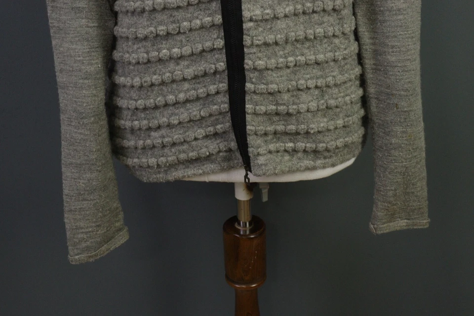 SARAH PACINI серый шерсти вискозы молнии кардиган свитер один размер - Изображение 3 из 4