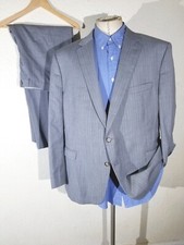 Ralph Lauren Gray Wool Stretch Striped 2pc Suit Jacket 50R Pant 44W x 30L EUC