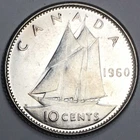 1960 Canada 10 Cents - Elizabeth II - (UNC) KM#51 - 80% Silver - 3801