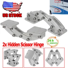 2X Hidden Scissor Hinge Adjustable Maximum Angle 90 Degrees Pair Door Hinges US