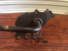 Iron Toilet Paper Holder, Bear Bathroom decor, ranch cabin bath decor Rustic Cub