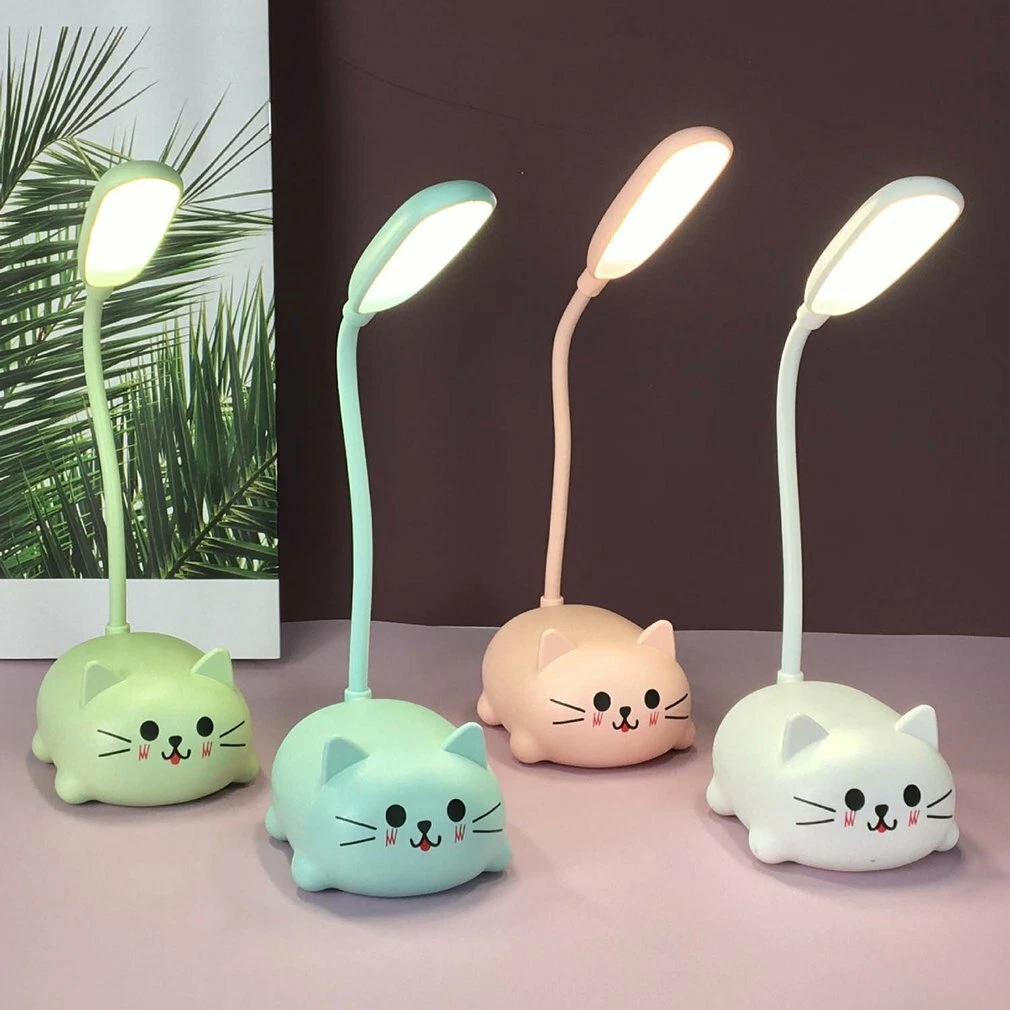 Table Lamp Cartoon Cute Pet Cat Night Light USB Rechargeable LED Table Light