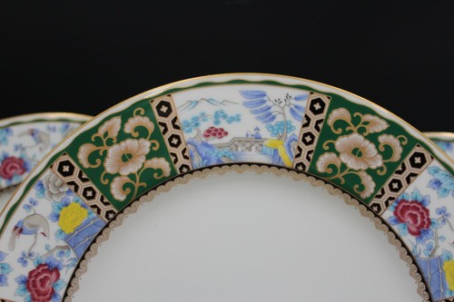 Mikasa Satsuma Branch Pattern Set of 8 Dinner Plates 10.75" Imari Rim - Picture 3 of 11