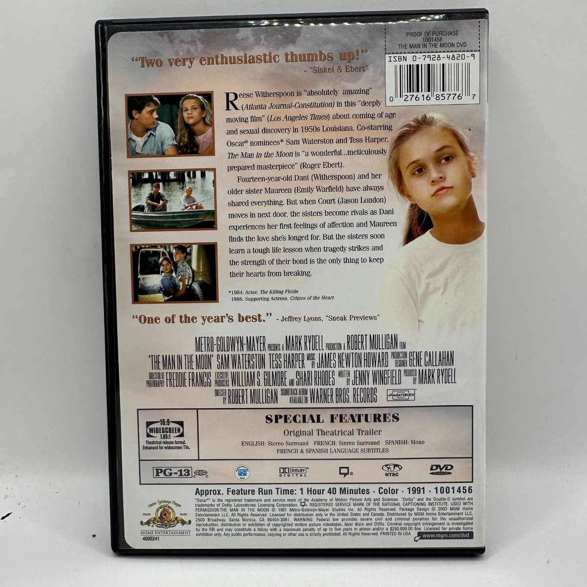 The Man In The Moon MGM DVD Reese Witherspoon Tess Harper Jason