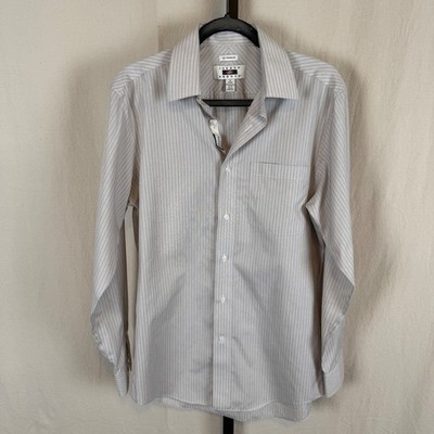 NEW Joseph Abboud Mens Dress Shirt 15 32 33 No Wrinkles Cotton Tan Striped