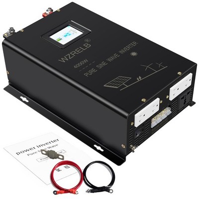 WZRELB 4000W Split Phase Pure Sine Wave Inverter 24V DC to 120V 240V 5AC Outlets