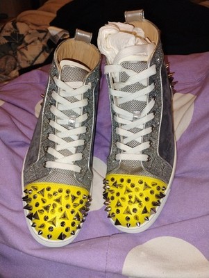 Authentic Christian Louboutin Pik Pik 2 Orlato Mix-Media Mens Spiked Sneakers