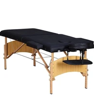 Professional Portable Lightweight Bi-Fold Massage Table - Black