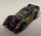 Hot Wheels Redline Jet Threat Diecast  Purple Yellow Flames Vintage 1970 Mattel