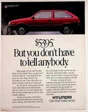 Hyundai Excel 3-Door Hatchback Vintage 1988 Original Magazine Ad Olympics