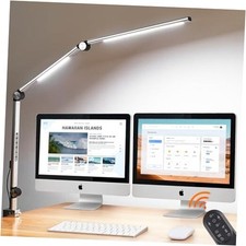 24W Bright LED Desk Lamp with Clamp, CRI 97 Eye Care Aluminum Architect Desk