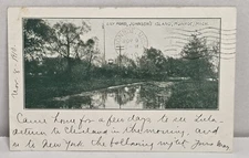 1910 RPPC Lily Pond Johnson's Island Monroe MI Site Of Civil War POW Camp 
