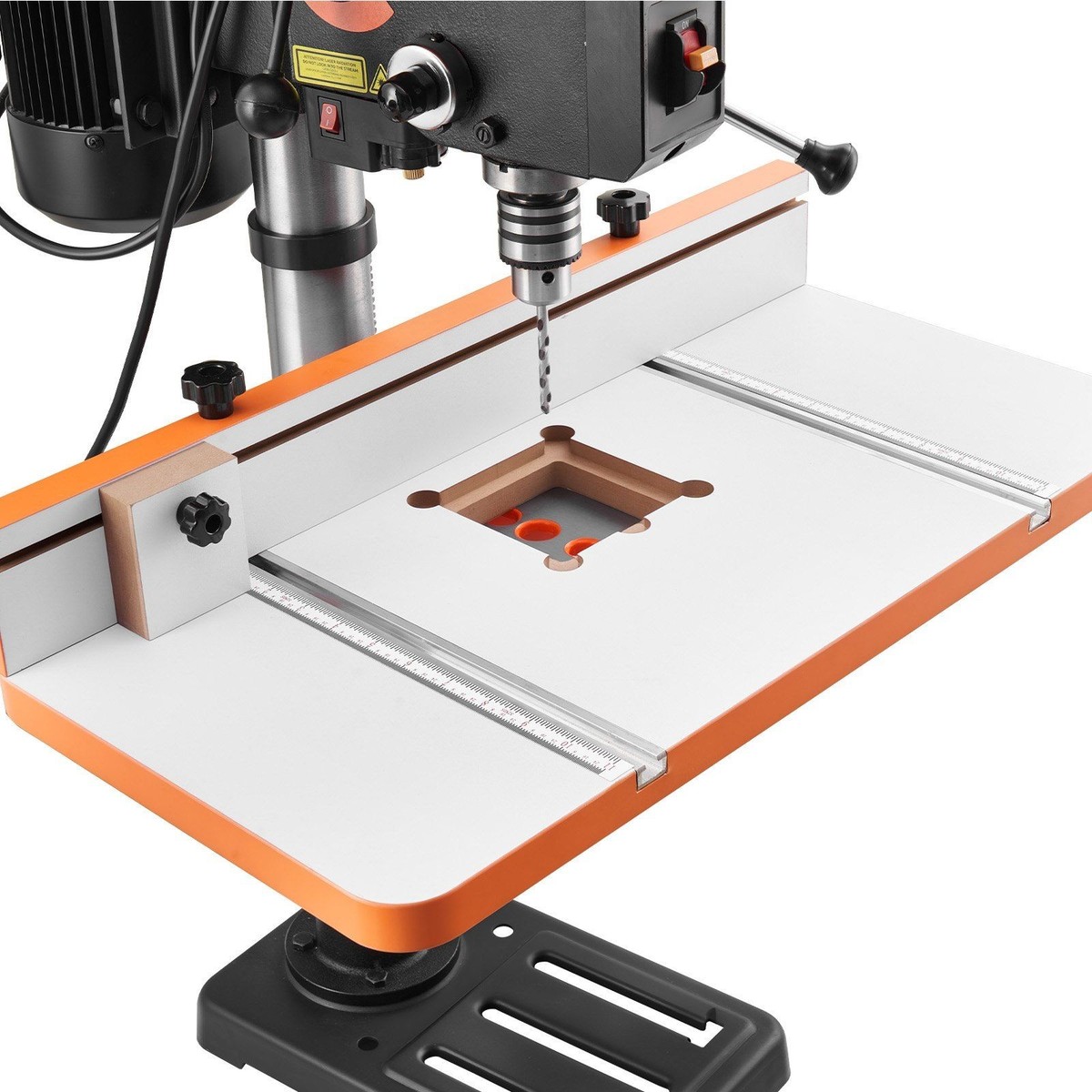 24x12in Drill Press Table w/ Precision Scale, Adjustable Fence & T