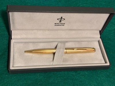 Parker Sonnet Gold Plated Ballpoint Pen France Textured Barrel Vintage Orig Case