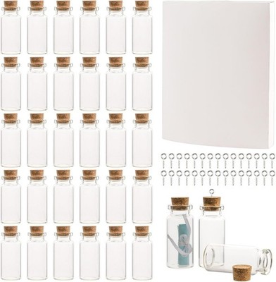 Transparente Mini Glasflaschen - 30 Stück mit Korken und Schrauben