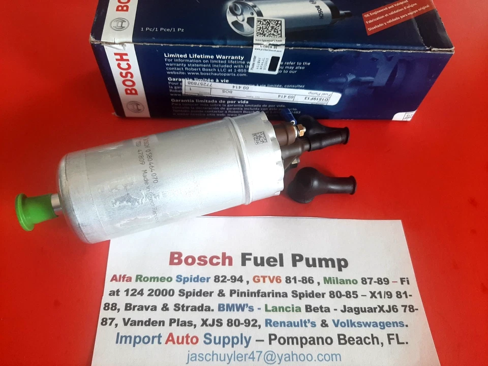 Alfa Romeo, BMW,  Fiat,  Jaguar, Renault, Volkswagen Bosch Fuel Pump Foto 2 de 4