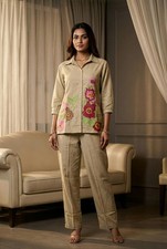 Indo Western Girlish Cotton Casual Wear Top Pant Co-Ord Set 554m