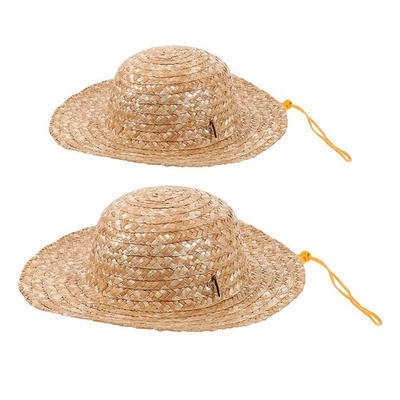Lot de 2 chapeaux de soleil en paille à large bord pour enfants, parfaits pour - Photo 1/4