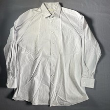 Ermenegildo Zegna Shirt Mens 42 16.5 Button Up Breathable Gray Reg Dress Shirt