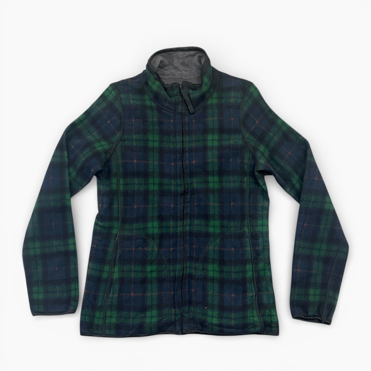 Chaqueta De Forro Polar A Cuadros Vintage Uniqlo Verde XS