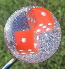 Custom Dice Shift Knob With Adapter Vintage Rat Rod Flake Glitter Lowrider Retro Custom Dice Shift Knob With Adapter Vintage Rat Rod Flake Glitter Lowrider Retro