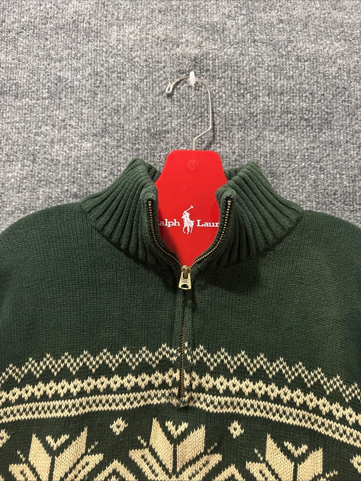 Suéter Vintage 90’s 00’s American Living Cuarto Verde Cremallera Hombre’s Talla 2XL  Foto 3 de 4