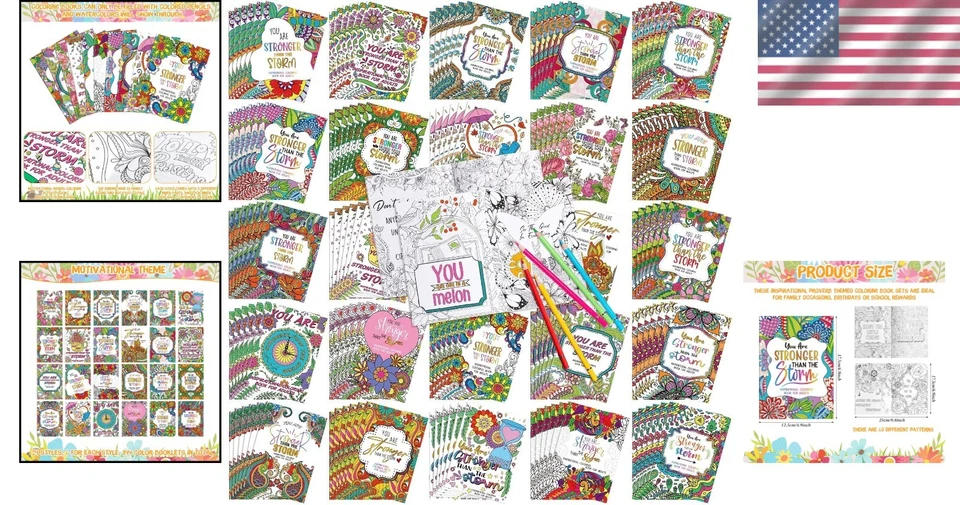 Adult Coloring Book with Inspiring Patterns - 144 Pcs - Image 2 of 4
