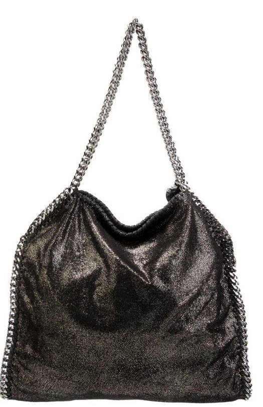 Auténtico bolso Stella McCartney negro brillante y plateado Foto 2 de 4