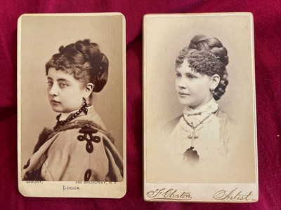 Antique Victorian Pauline Lucca Sarony 1872-74 PLUS F. Glenton Nashua CDV
