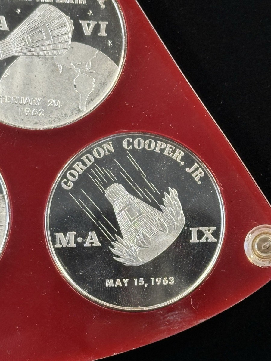 1960's Nasa Project Mercury (6) Silver Medal Set In Awesome