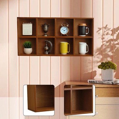 Holz Hängevitrine Regal 8 Würfel Wandmontage für Sukkulenten Kaffeetassen