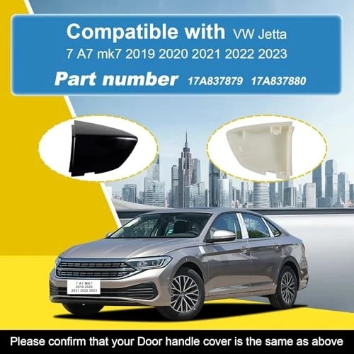 Car Exterior Door Handle Cap Compatible with VW Jetta 7 A7 mk7 2019 2020 2021  - Image 2 of 4